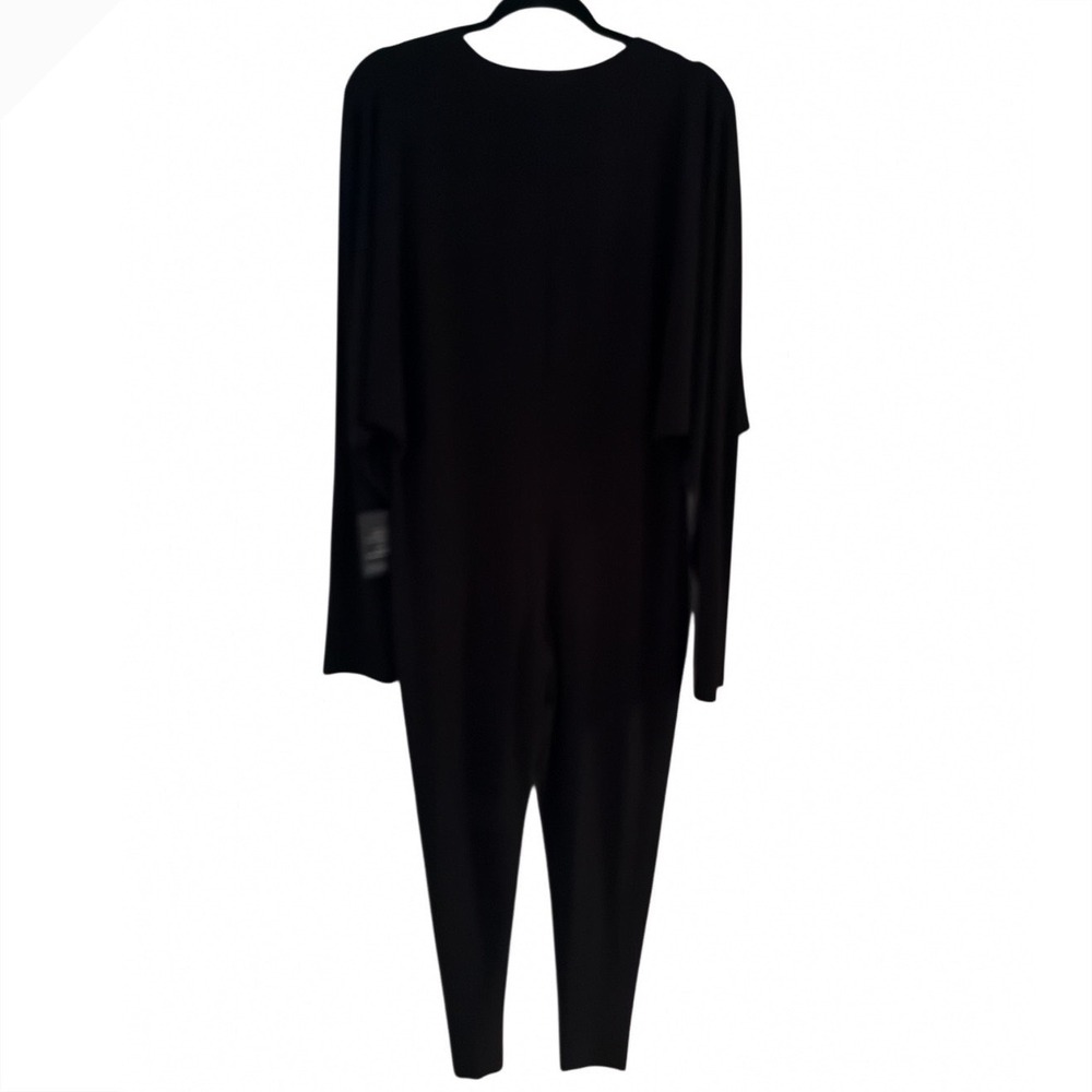 Norma‎ Kamali Dolman V Neck Catsuit Black Stretch Jersey Jumpsuit KK424JPLG62001 - Picture 3 of 14
